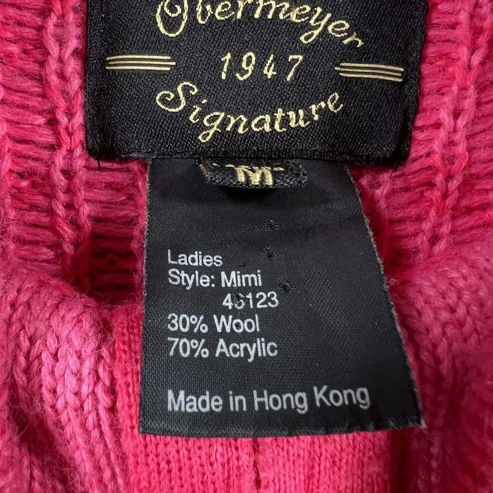 Obermeyer Sweater Womens Medium Pink Mimi 1/4 Zip Fair Isle‎ Ski Wool Blend - Picture 9 of 13